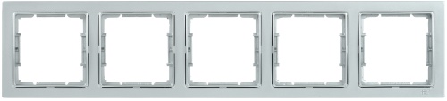 Рамка 5-местная квадратная РУ-5-БС BOLERO Q1 серебряный | код EMB52-K23-Q1 | IEK